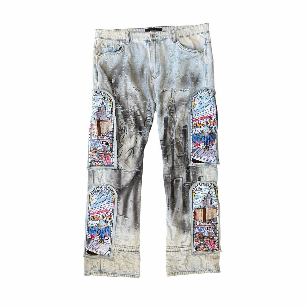 Size 38 - Who Decides War Denim Patch Jeans